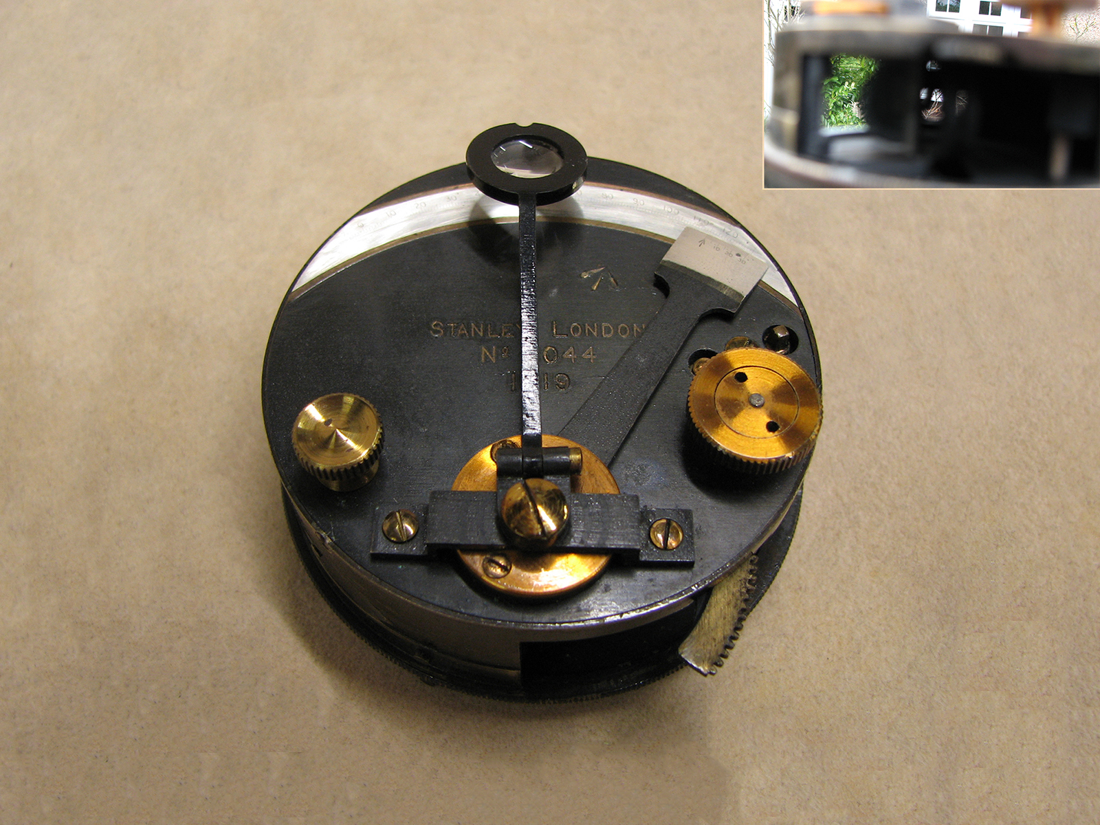 Genuine post WW1 Stanley London pocket sextant in leather case